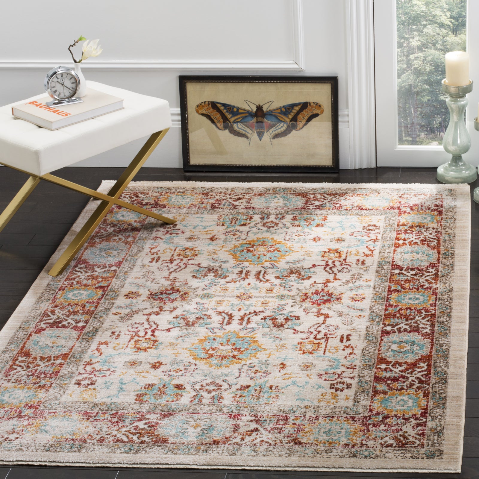 Safavieh Sutton SUT405L Ivory/Brick Area Rug – Incredible Rugs and Decor