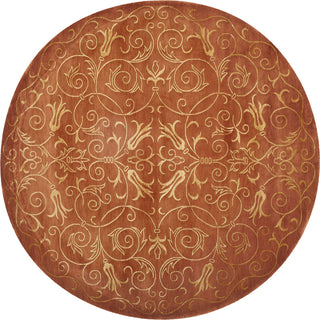 Safavieh Tibetan TB417 Rust/Gold Area Rug Round