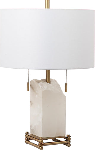 Safavieh Pearl Alabaster 24-Inch H Table Lamp White/Gold Mirror 