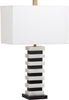 Safavieh Hugo Marble 265-Inch H Table Lamp Black/White Mirror 