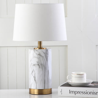 Safavieh Clarabel Marble 1825-Inch H Table Lamp White/Black Mirror 