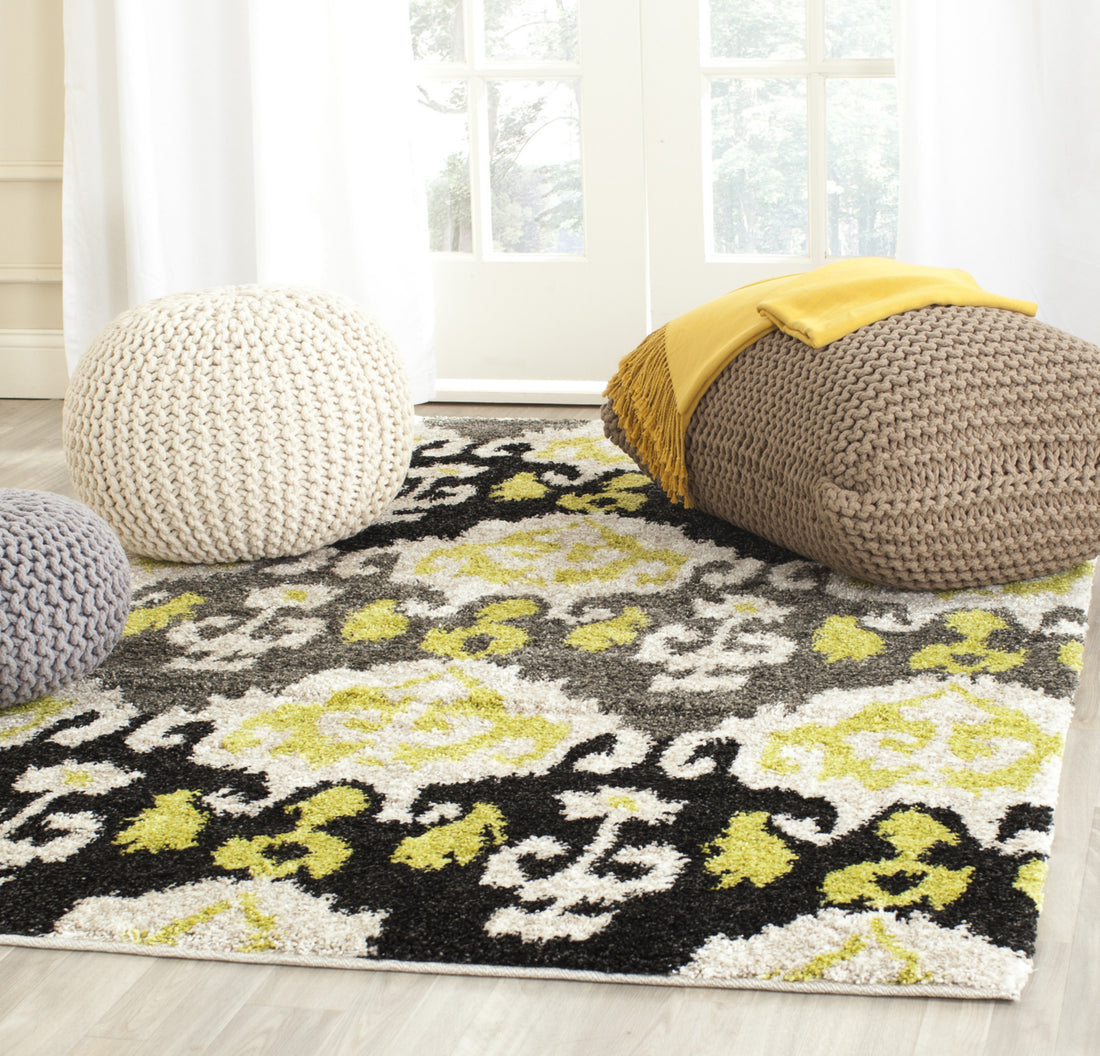 Safavieh Tibetan Shag TBS517A Black/Green Area Rug – Incredible Rugs ...