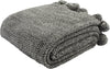 Safavieh Pom Knit Textures and Weaves Dark Grey/Natural Throw 