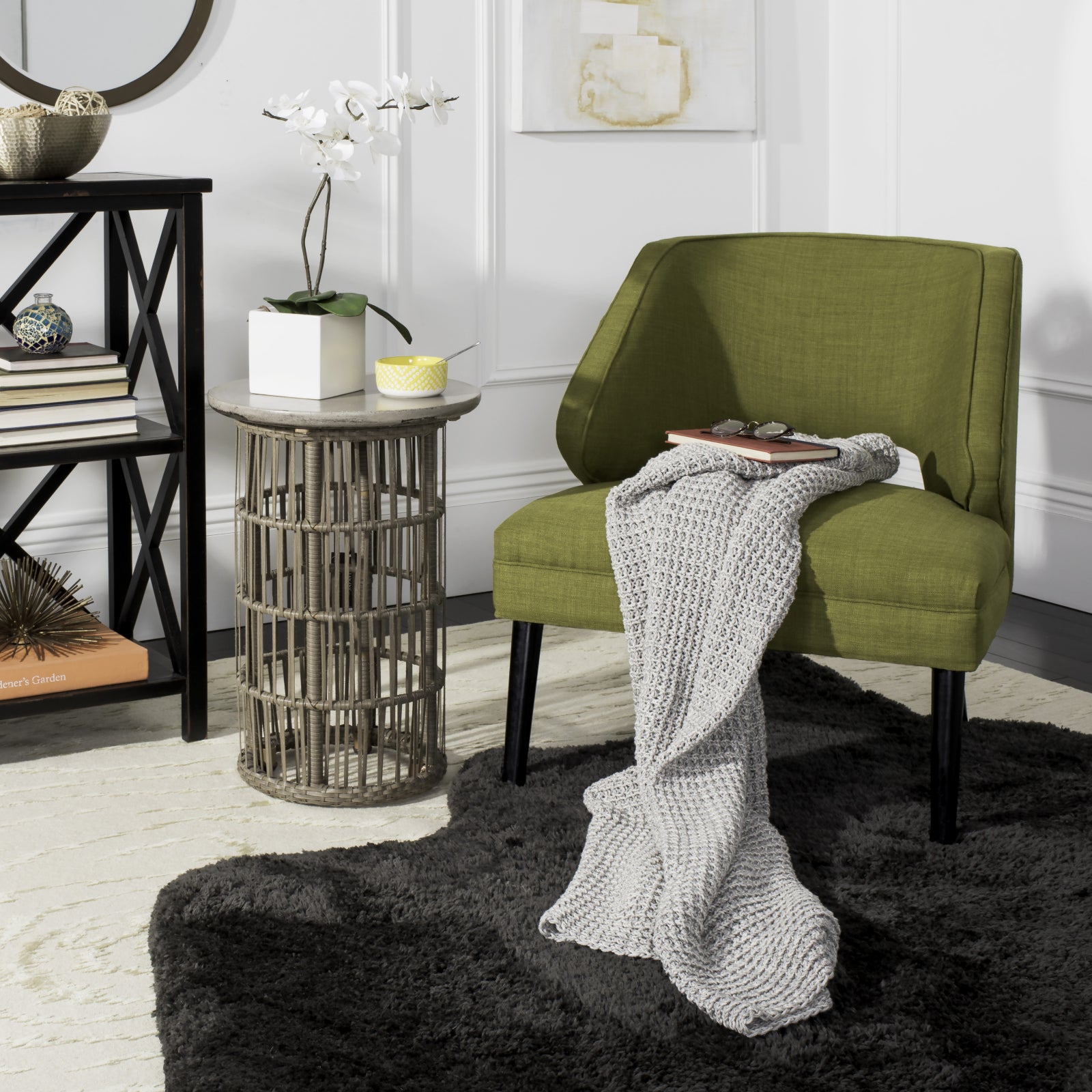 Safavieh Haven Knit Textures and Weaves Light Grey/Natural Throw main image