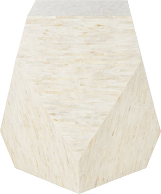 Safavieh Lea Mosaic Geometric Side Table Multi Light Beige Furniture 