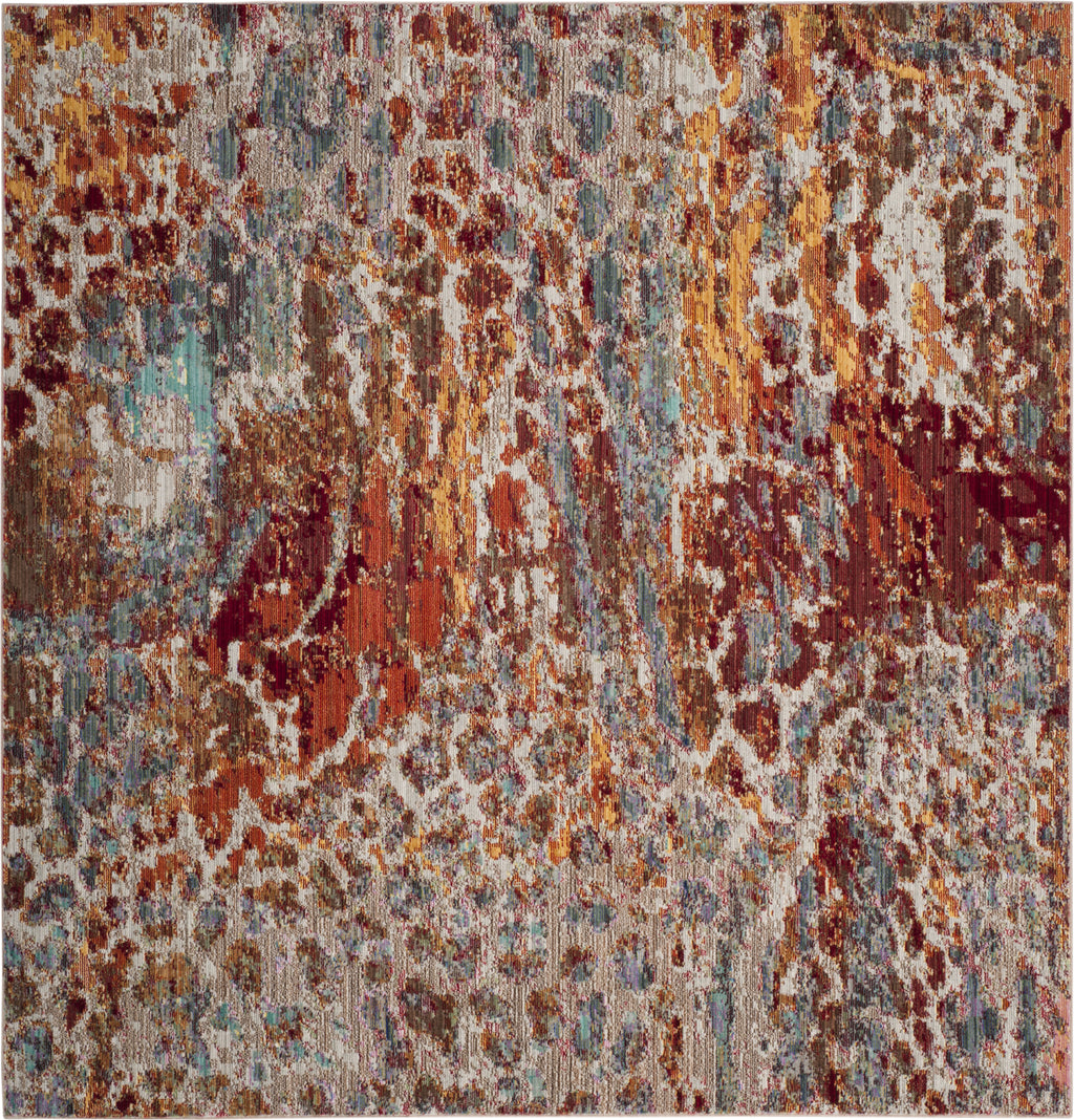 Safavieh Valencia Collection Tappeto Runner Vintage 2'3" X 12' – Poliestere Morbido, Design Astratto Colorato Sbiadito – VAL218K