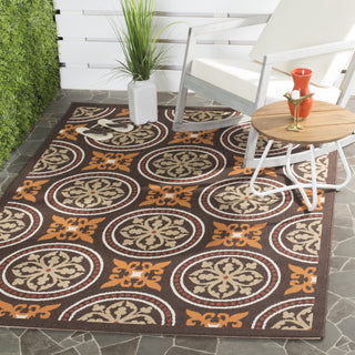 Safavieh Veranda VER030 Chocolate/Terracotta Area Rug  Feature