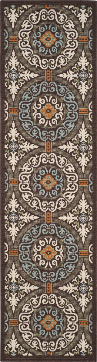 Safavieh Veranda VER055 Chocolate/Aqua Area Rug 