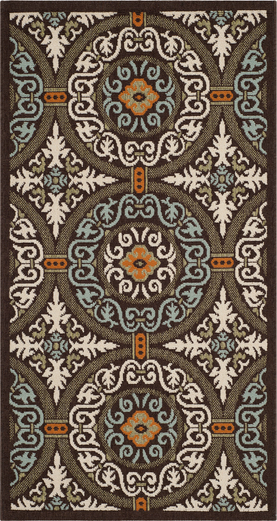 Safavieh Veranda VER055 Chocolate/Aqua Area Rug main image