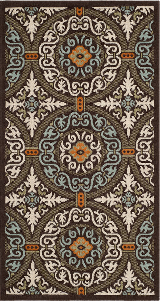 Safavieh Veranda VER055 Chocolate/Aqua Area Rug main image