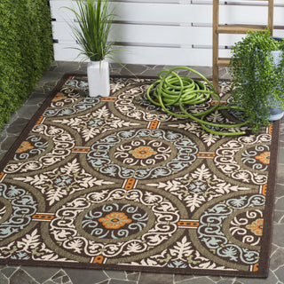 Safavieh Veranda VER055 Chocolate/Aqua Area Rug  Feature