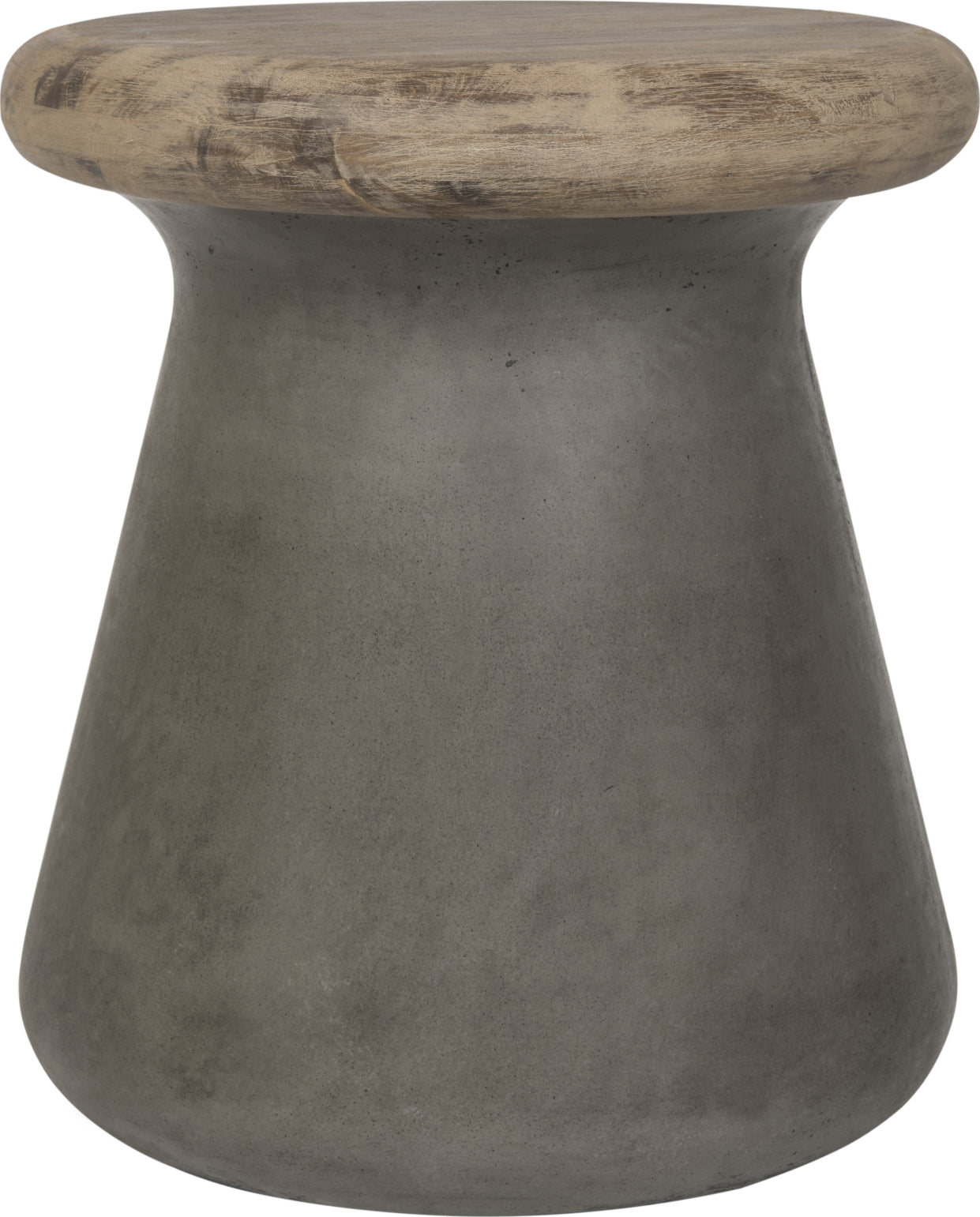 Safavieh Button Indoor/Outdoor Modern Concrete Round 181-Inch H Accent Table Dark Grey Furniture main image