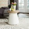 Safavieh Button Indoor/Outdoor Modern Concrete Round 181-Inch H Accent Table Ivory Furniture 