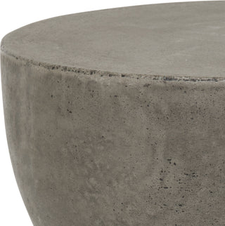 Safavieh Haruki Indoor/Outdoor Modern Concrete Round 177-Inch H Accent Table Dark Grey Furniture 