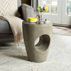 Safavieh Aishi Indoor/Outdoor Modern Concrete Round 177-Inch H Accent Table Dark Grey Furniture 