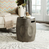 Safavieh Zuri Indoor/Outdoor Modern Concrete Round 177-Inch H Accent Table Dark Grey Furniture 