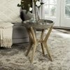 Safavieh Celeste Indoor/Outdoor Modern Concrete Round 212-Inch H End Table Dark Grey Furniture  Feature