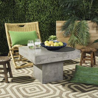 Safavieh Tallen Indoor/Outdoor Modern Concrete 1575-Inch H Coffee Table Dark Grey Furniture 