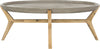 Safavieh Hadwin Indoor/Outdoor Modern Concrete Oval 315-Inch Dia Coffee Table Dark Grey Furniture main image