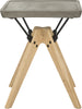 Safavieh Marcio Indoor/Outdoor Modern Concrete 1969-Inch H Side Table Dark Grey Furniture main image