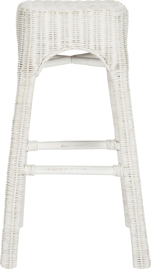 Safavieh Percy Wicker Counter Stool White Distress Furniture main image