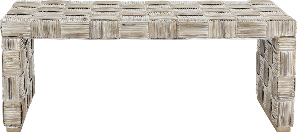 Safavieh Adkin Rattan Coffee Table White Wash Furniture main image