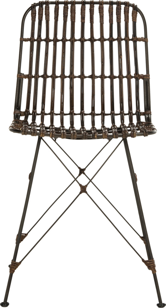 Safavieh Minerva Wicker Dining Chair Croco Brown Furniture main image