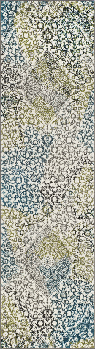 Safavieh Watercolor WTC672B Ivory/Peacock Blue Area Rug 