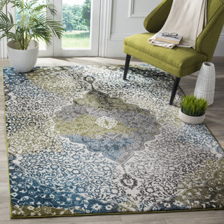 Safavieh Watercolor WTC672B Ivory/Peacock Blue Area Rug 