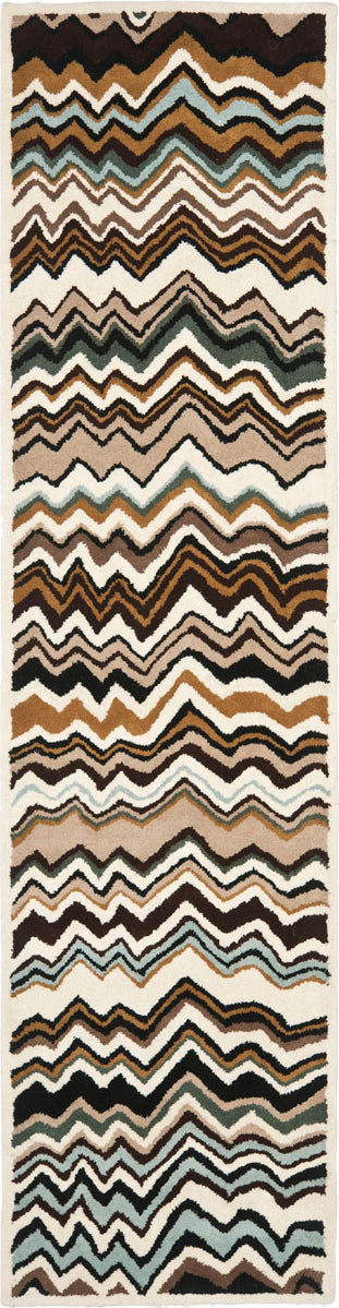 Safavieh Wyndham Amber Flame Stitch Brown/Multi Area Rug 