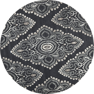 Safavieh Wyndham Amiya Dark Grey/Ivory Area Rug Round