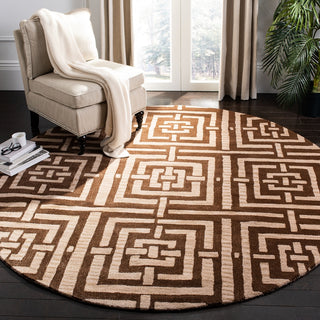 Safavieh Wyndham Euclid Brown Area Rug Room Scene Feature