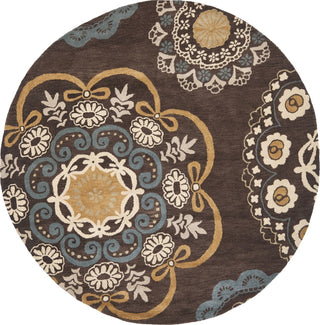 Safavieh Wyndham Wyd611 Eggplant/Multi Area Rug Round