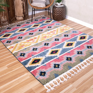 Orian Rugs Saffron Mayan Stripe Multi Area Rug Lifestyle Image Feature