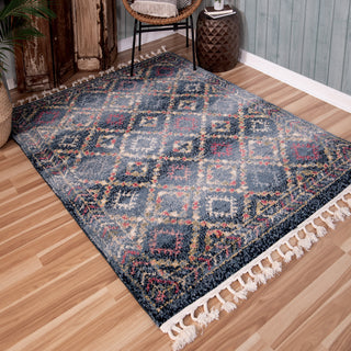 Orian Rugs Saffron Rabat Prussian Blue Area Rug Lifestyle Image Feature