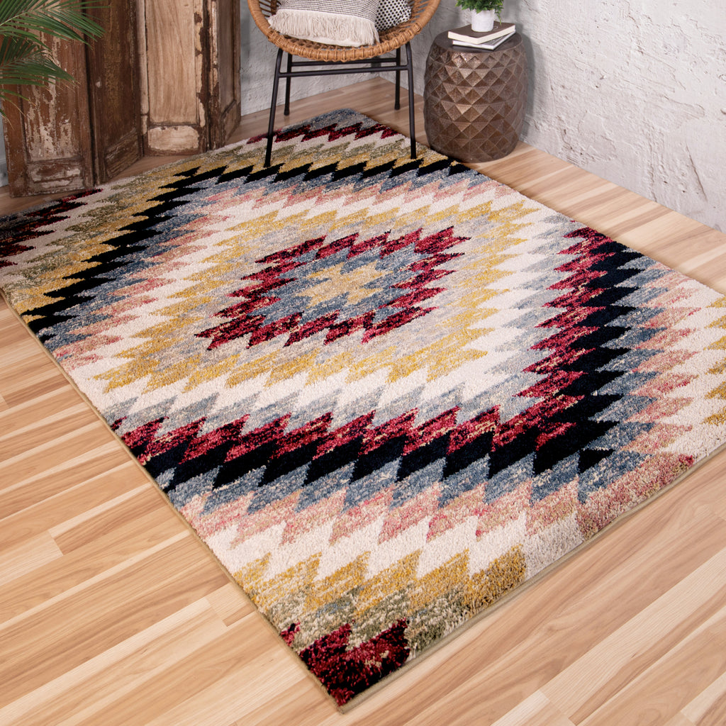 Orian Rugs Saffron South By West Multi Area Rug Lifestyle Image Feature