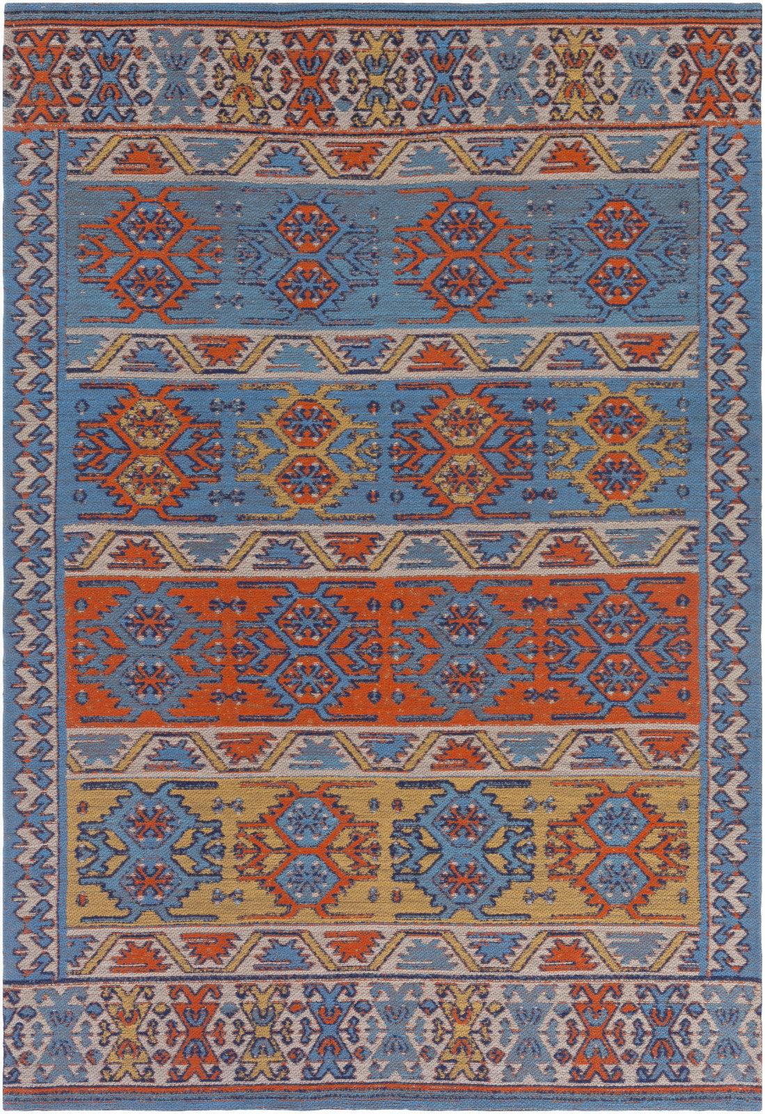 Artistic Weavers Sajal Feather Poppy Red Denim Blue Peach Turquoise Navy Area Rug main image