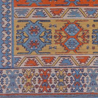 Artistic Weavers Sajal Feather Poppy Red Denim Blue Peach Turquoise Navy Area Rug Swatch