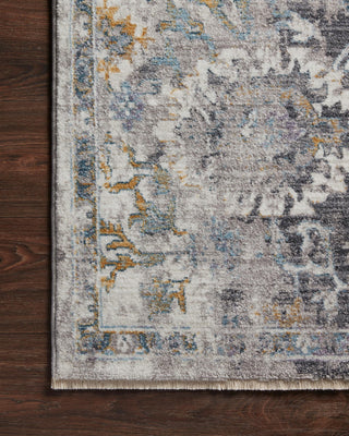 Loloi II Samra SAM-02 Grey / Multi Area Rug Corner On Wood