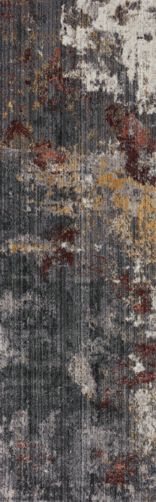 Loloi II Samra SAM-03 Dk Grey / Spice Area Rug 2'7''x 8'0'' Runner