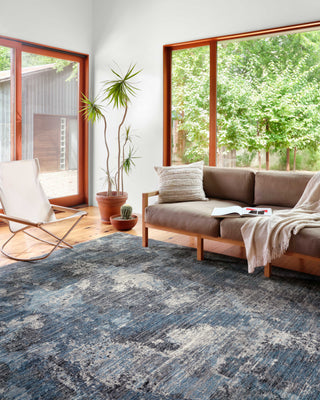 Loloi II Samra SAM-05 Dove / Sky Area Rug Lifestyle Image Feature