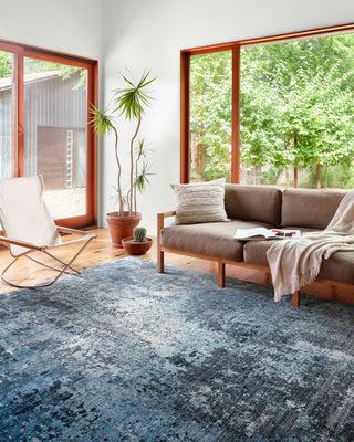 Loloi II Samra SAM-06 Charcoal / Sky Area Rug Lifestyle Image Feature