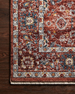 Loloi II Samra SAM-07 Brick / Multi Area Rug Corner On Wood