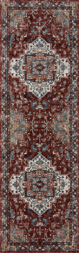 Loloi II Samra SAM-10 Brick / Grey Area Rug 2'7''x 8'0'' Runner