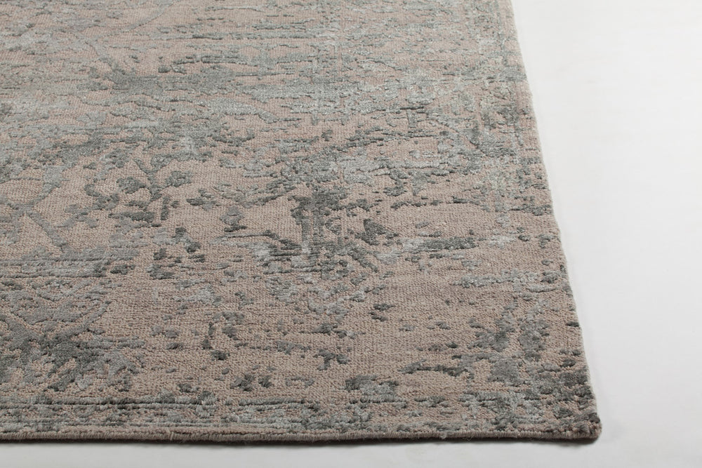 Chandra Sasha SAS-47003 Turquoise Blue Silver Area Rug Corner Image Feature