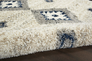 Nourison Scandinavian Shag SCN03 Ivory/Blue Area Rug