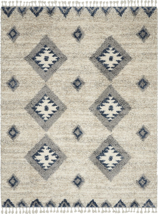 Nourison Scandinavian Shag SCN03 Ivory/Blue Area Rug