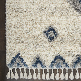 Nourison Scandinavian Shag SCN03 Ivory/Blue Area Rug