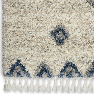 Nourison Scandinavian Shag SCN03 Ivory/Blue Area Rug