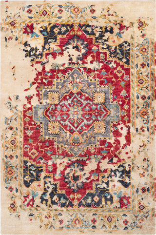 Surya Scarborough SCR-5159 Khaki Dark Red Wheat Tan Navy Aqua Medium Gray Area Rug main image